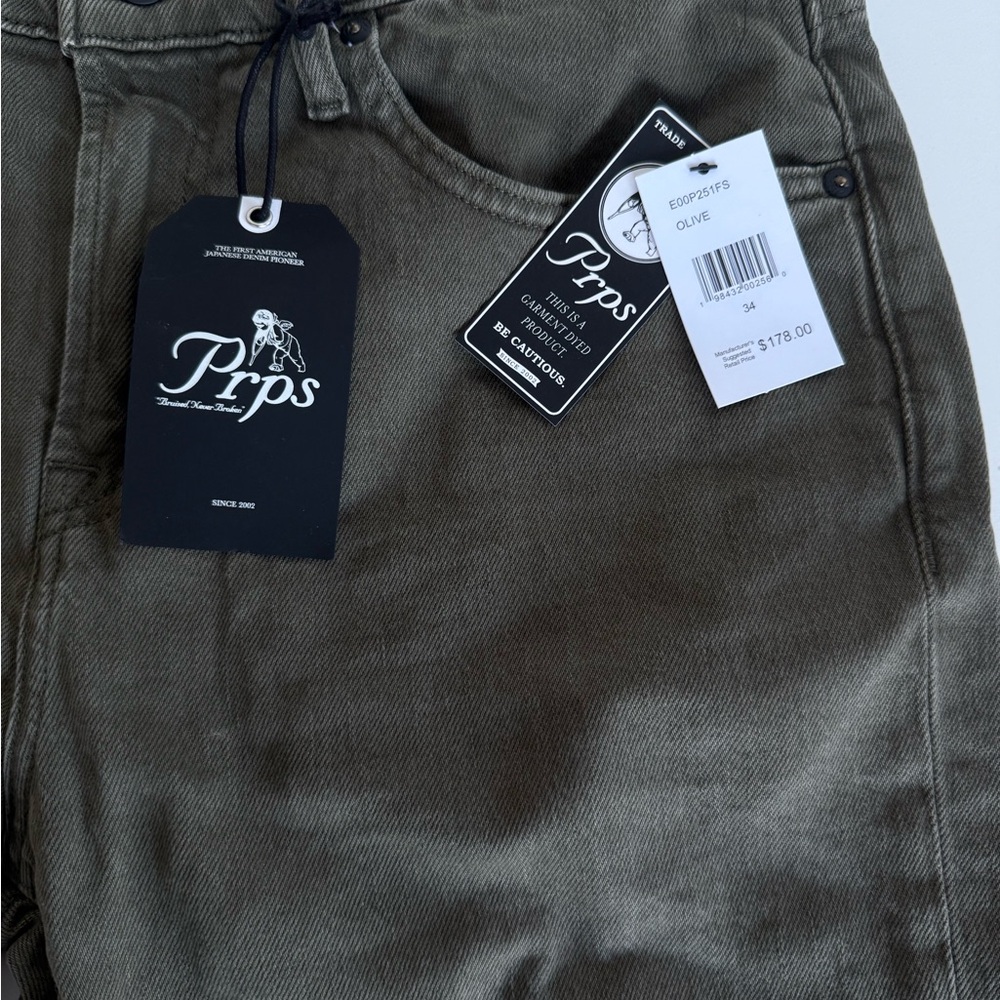 New PRPS Olive Green Men's Jeans Size 34